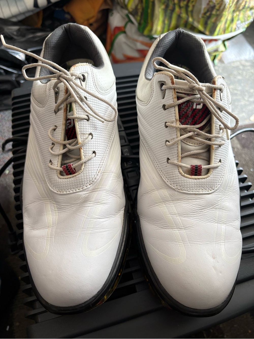 FootJoy White Men's Athletic Golf Shoes with Black Trim